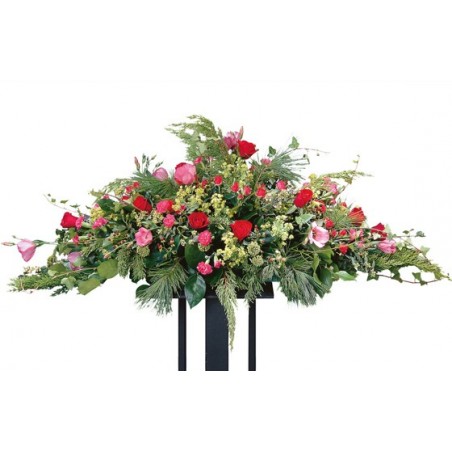 image de la raquette de fleurs rouges & roses du nom de crépuscule
