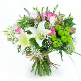 mosaïque : image du Bouquet rond de fleurs Lily Rose
