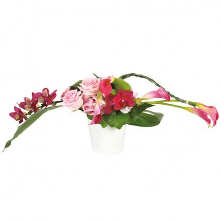 L'Agitateur Floral | image de la composition de fleurs roses et fuschia pureté des sens