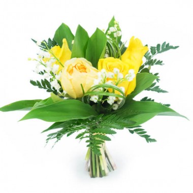 L'Agitateur Floral | image du Bouquet de Muguet & Roses Jaunes
