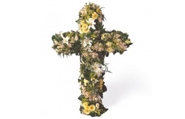 L'Agitateur Floral | image de la grande croix en fleurs pour un deuil Universel