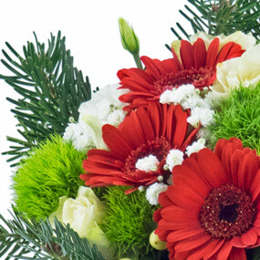 L'Agitateur Floral | mosaïque : vue sur un ensemble floral du Bouquet de fêtes de fin d'année "Pavlova"