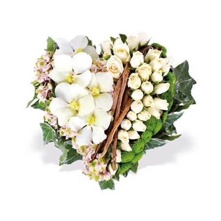 L'Agitateur Floral | Image du coeur de deuil dans les tons blancs Douceur