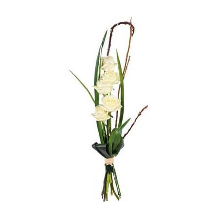 L'Agitateur Floral | image du bouquet de roses blanches Colombe