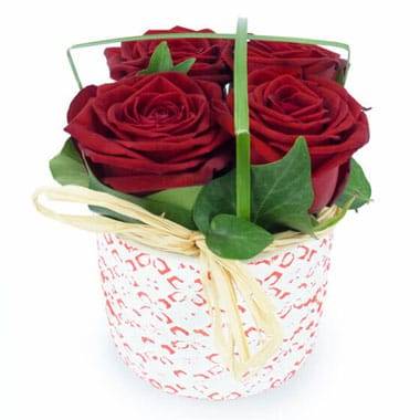 L'Agitateur Floral | image de la Composition de roses rouges Pot d'Amour