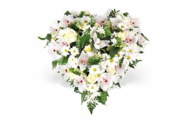 L'Agitateur Floral | image du coeur de fleurs pour un deuil nuage