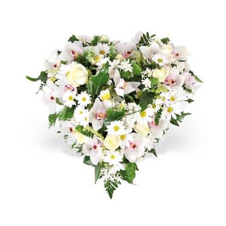L'Agitateur Floral | image du coeur de fleurs pour un deuil nuage