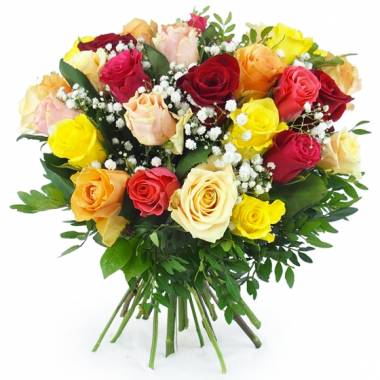 Image Bouquet rond coloré "Barcelone" | L'Agitateur Floral