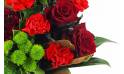 image de la Gerbe de fleurs à la main rouge et blanche "Zeus" | L'Agitateur Floral