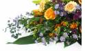 image de la Raquette de deuil orange & mauve-violet "Jupiter" | L'Agitateur Floral