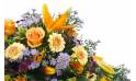image de la Raquette de deuil orange & mauve-violet "Jupiter" | L'Agitateur Floral