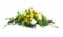 Image de la Raquette de deuil jaune & blanche "Pluton" | L'Agitateur Floral