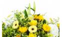 Image de la Raquette de deuil jaune & blanche "Pluton" | L'Agitateur Floral
