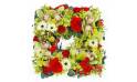 Image du Carré de fleurs piquées rouge & vert "Éole" | L'Agitateur Floral