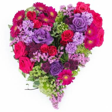 Image Coeur de deuil fuchsia & mauve "Antigone"| L'Agitateur Floral