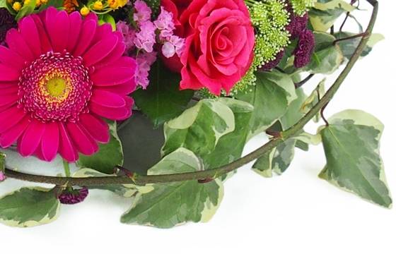 image du Coussin de deuil fuchsias, mauves & orange "Bacchus" |  L'Agitateur Floral