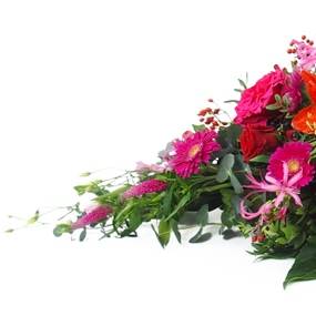 image de la Raquette de deuil rouges, fuchsias & roses "Korinthos" |  L'Agitateur Floral