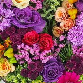 mosaïque 1 du Cœur de fleurs fuchsia, orange & mauve "Périclès" | L'Agitateur Floral