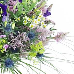 Zoom 2 : Bouquet champêtre mauve & bleu "Vigo"| L'Agitateur Floral