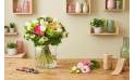 le bouquet Boucle Rose sur le comptoir du fleuriste | L'Agitateur Floral