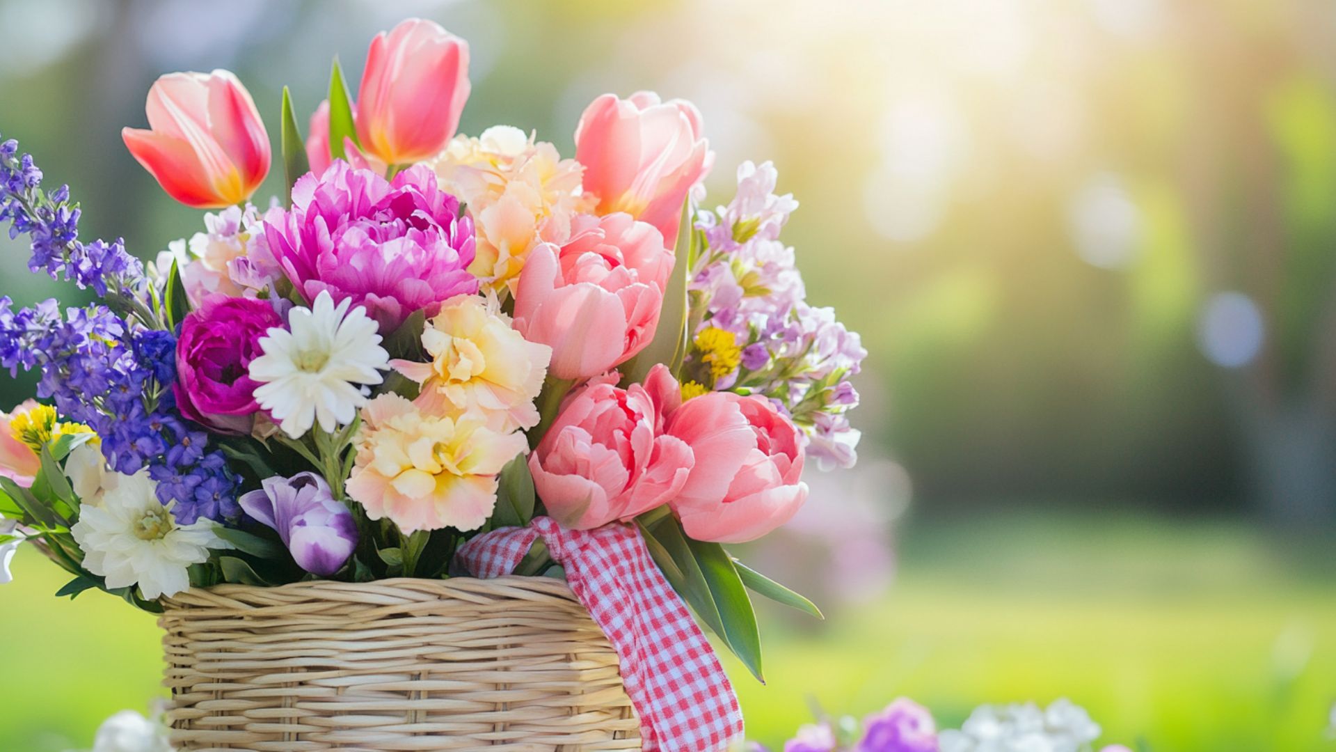 Composition florale de saison pour célébrer l'anniversaire de maman