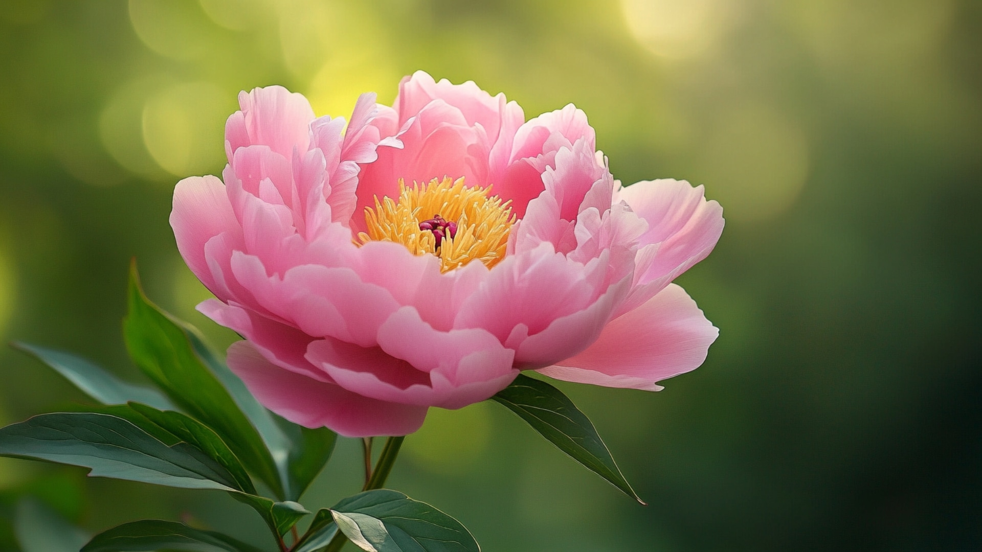 pivoine rose fraîche fleurie au printemps