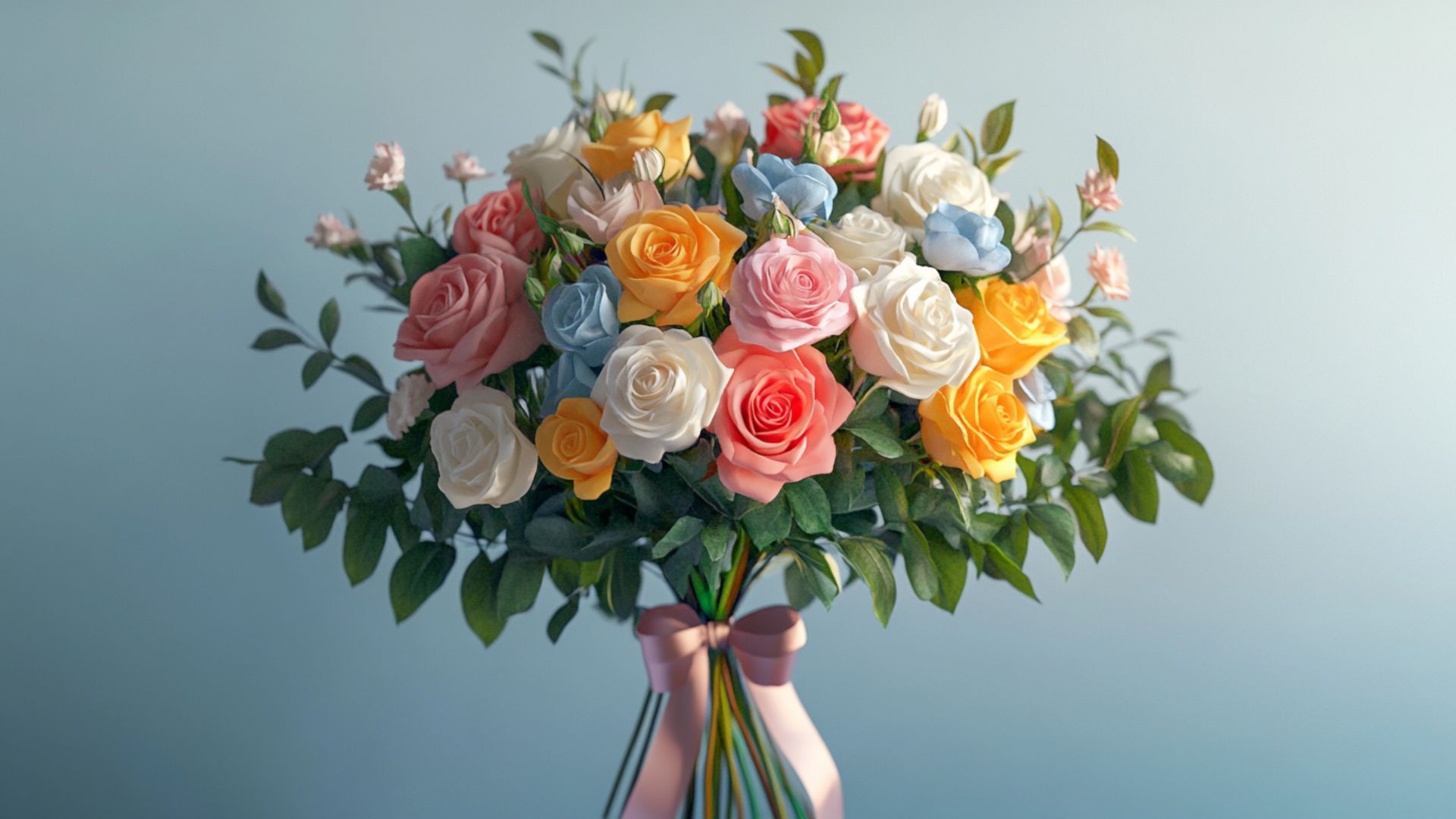 bouquet de roses colorées pour la fête des mères