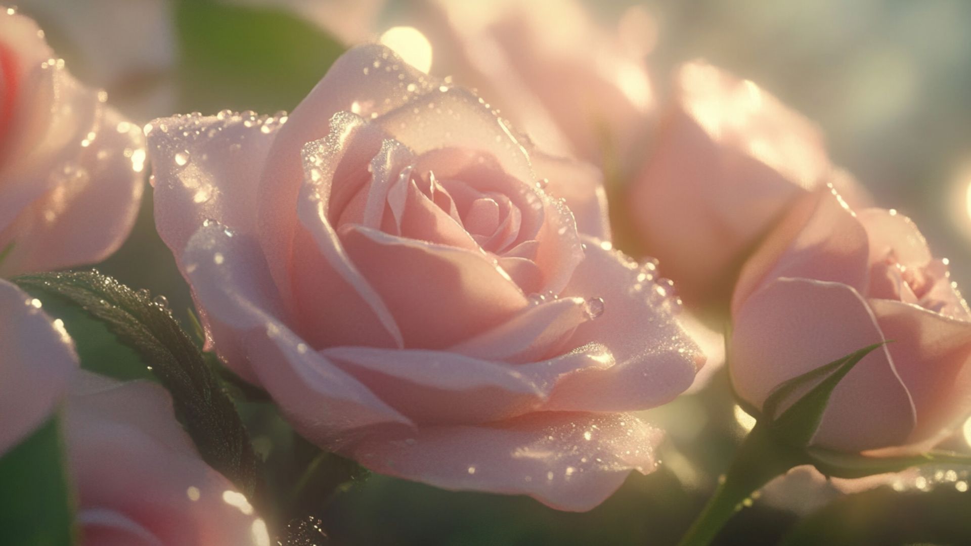 bouquet de roses rose pâle pour dire je t'aime à maman