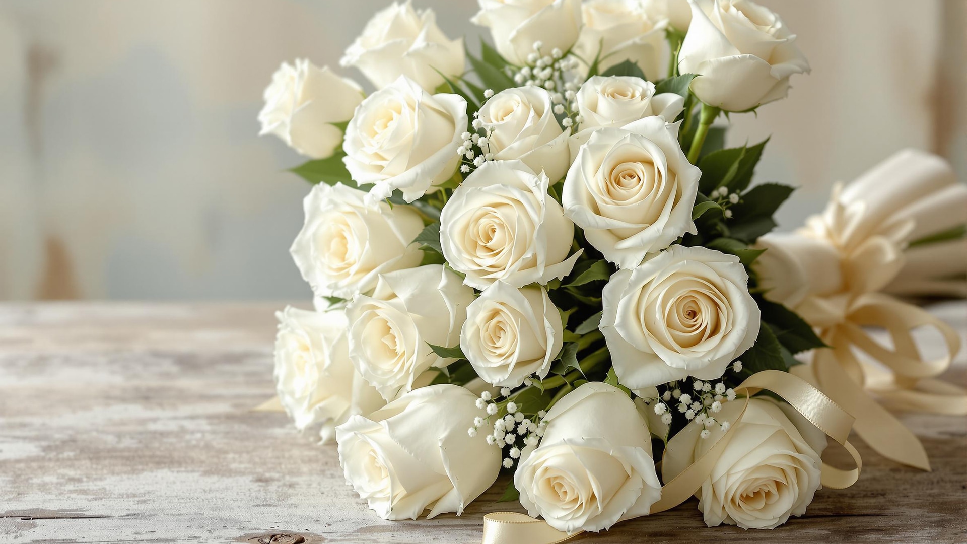 élégant bouquet de roses blanches pour la pureté de l'amour maternel