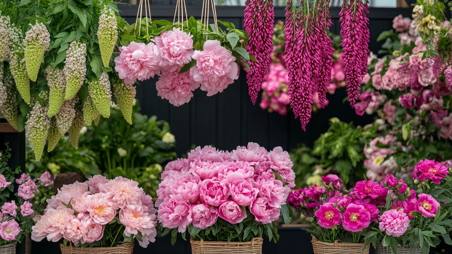 Comparaison des variétés de fleurs roses vivaces avec pivoines fuchsias