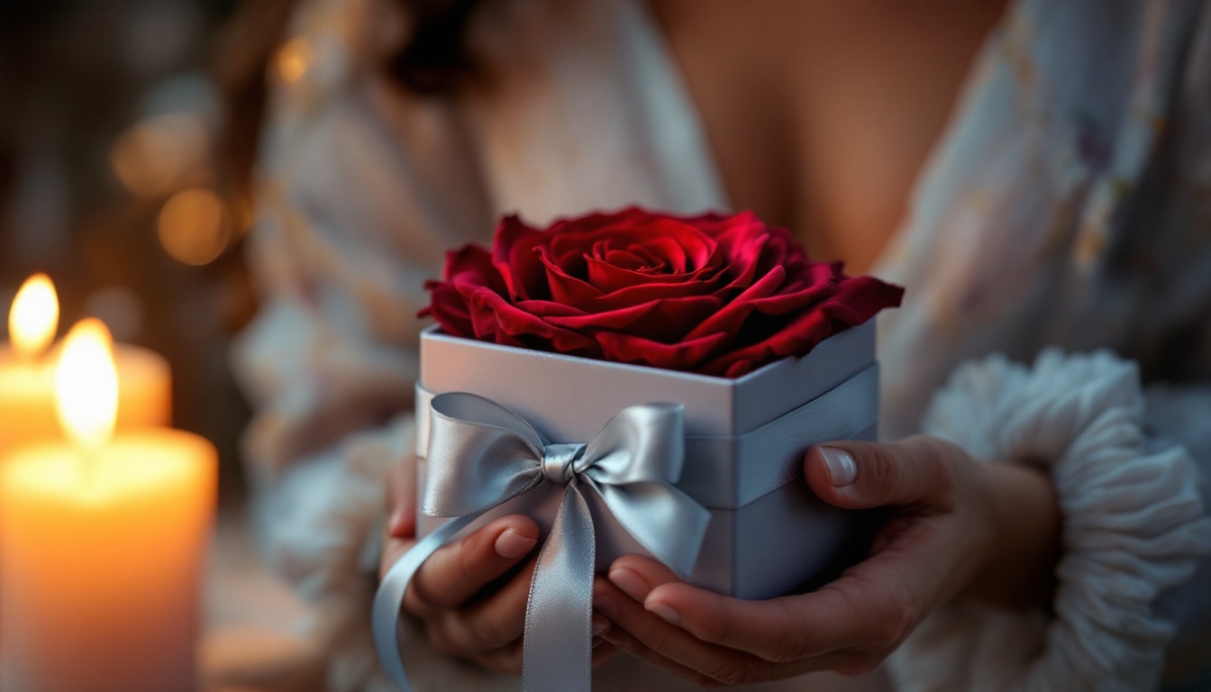 Cadeau fleur éternelle émotion message amour