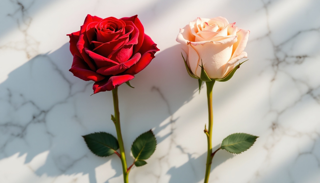Rose éternelle rouge versus rose naturelle comparaison