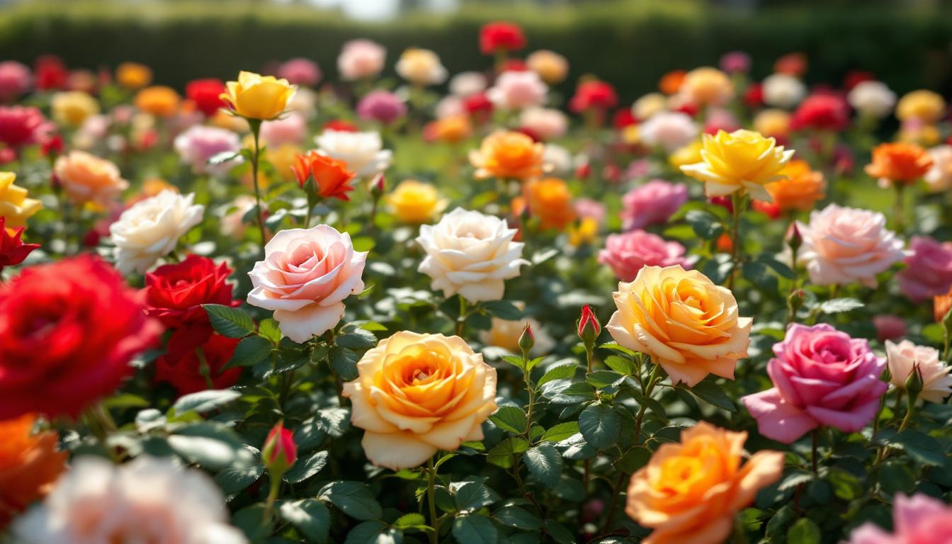 variété de roses symbolisant l'amour, la passion et la beauté