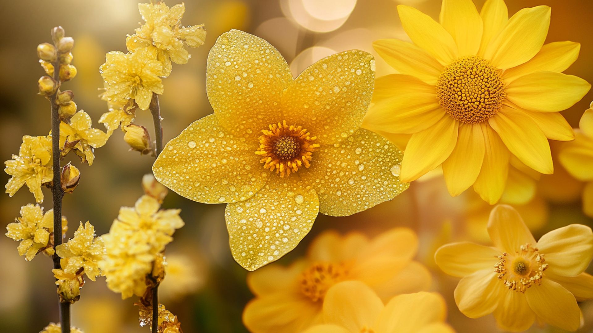 Sélection variée fleurs jaunes