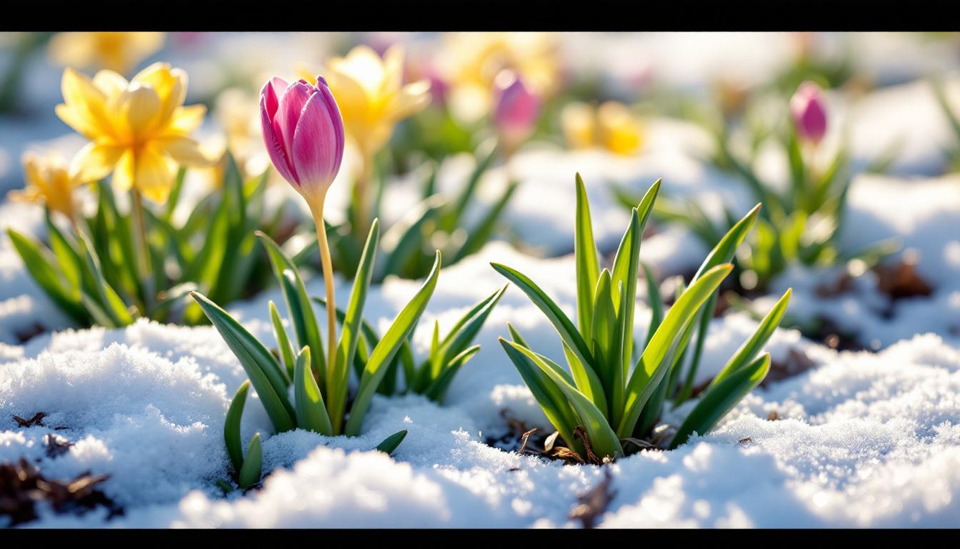 Jonquilles narcisses crocus perce-neige fleurs hiver