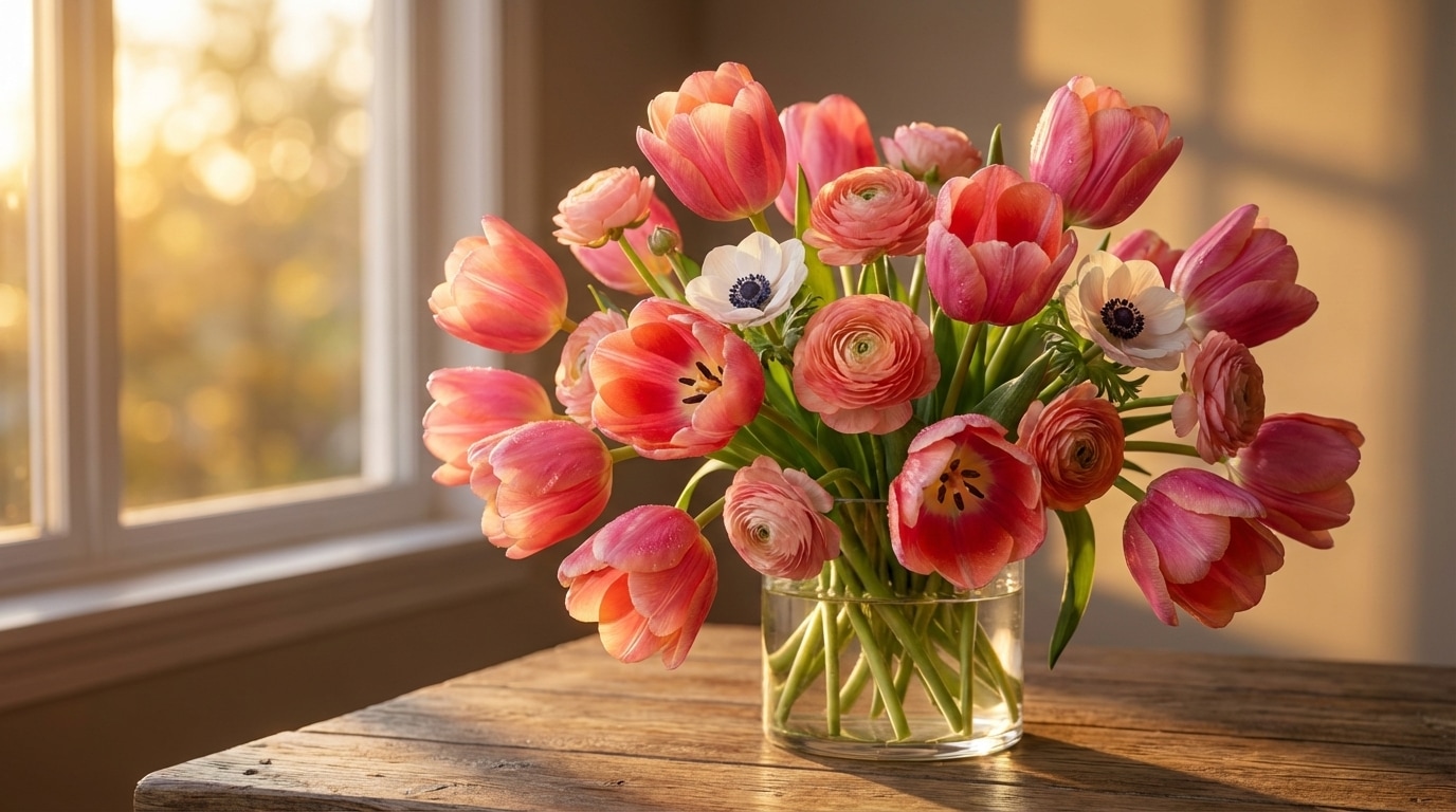 Tulipes alternatives roses Saint Valentin élégantes